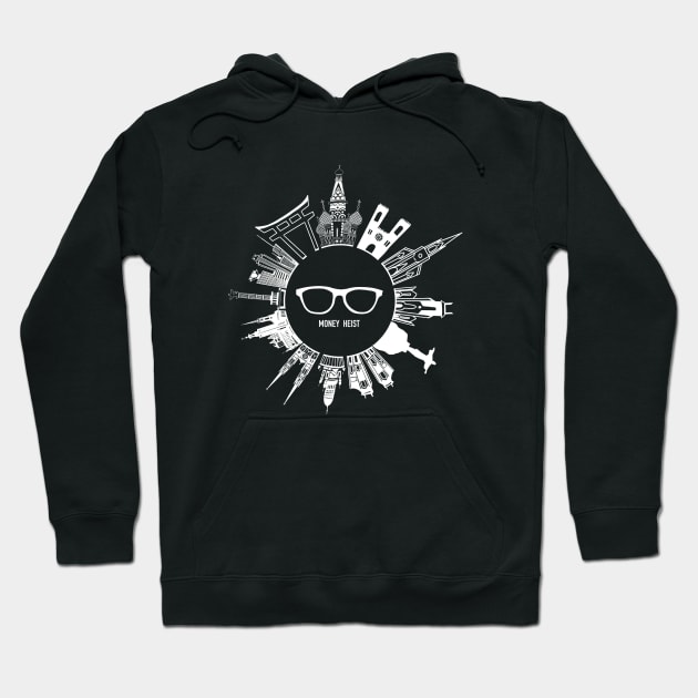 Money Heist Cities - White Version Hoodie by Next Series